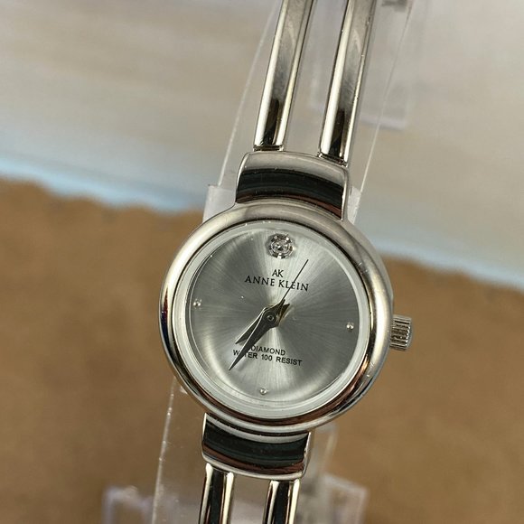 Vintage Anne Klein Diamond Watch Silver Tone main image 7